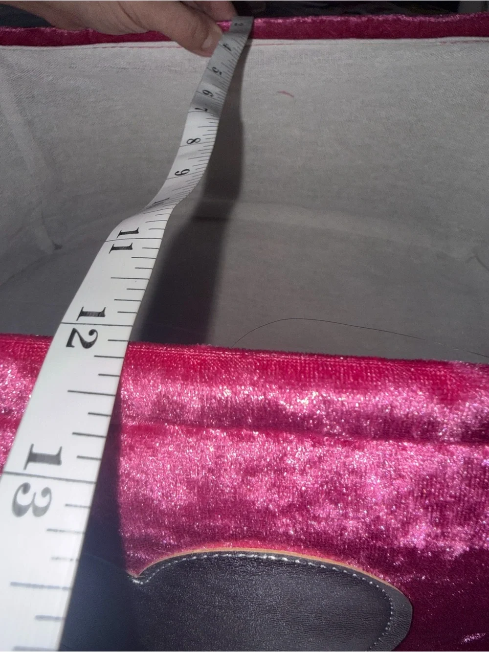 Juicy Couture Pink Velvet Storage Bin Basket with Silver Heart